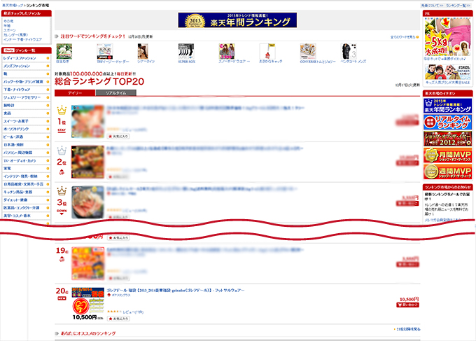 楽天総合ランキングトップ20に入りました！！