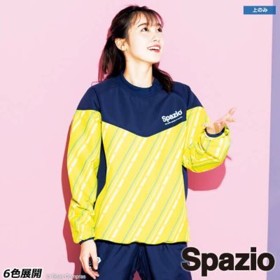 spazio 裏メッシュロゴストライプ柄ピステシャツ