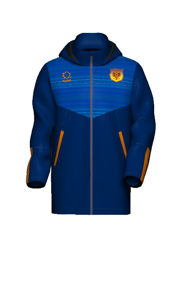 FC VELSA 2024 防寒着 ベンチコートの3Dシミュレーション画像
