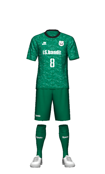 LSB GK AWAY 半袖ユニフォームの3Dシミュレーション画像