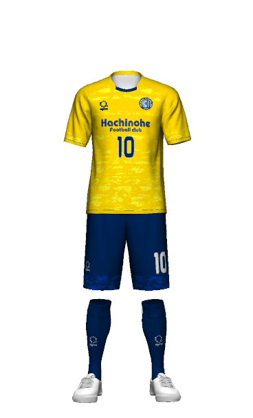 八戸FC FP AWAY 半袖ユニフォームの3Dシミュレーション画像