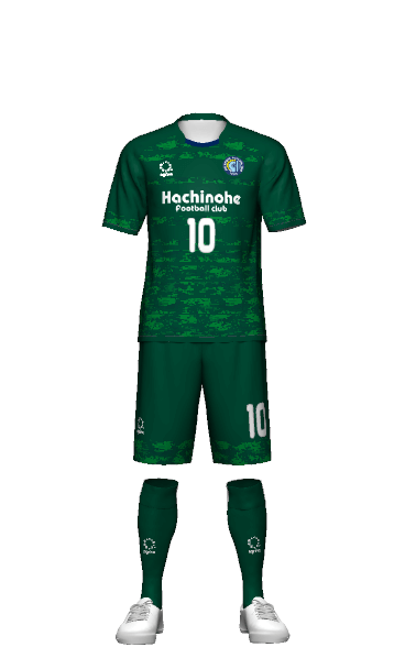 八戸FC GK AWAY 半袖ユニフォームの3Dシミュレーション画像