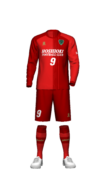 HOSHIOKI FC GK HOME 長袖ユニフォームの3Dシミュレーション画像