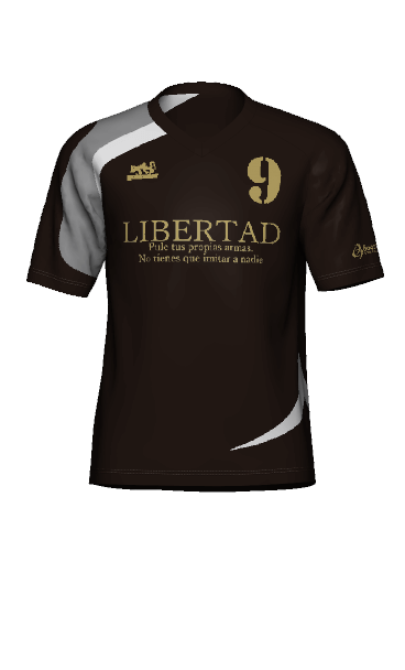 LIBERTAD FP HOME 半袖ユニフォームの3Dシミュレーション画像