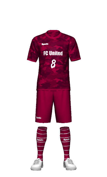 FCUnited FP 半袖ユニフォームの3Dシミュレーション画像