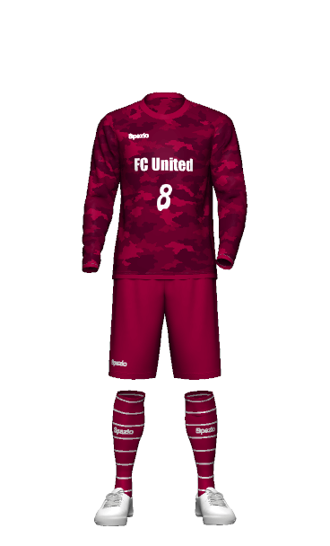 FCUnited FP 長袖ユニフォームの3Dシミュレーション画像