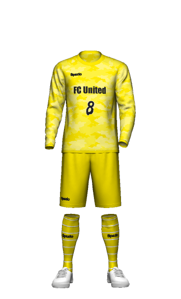 FCUnited GK 長袖ユニフォームの3Dシミュレーション画像