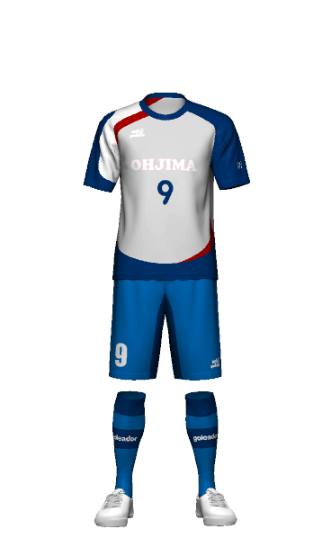 OHJIMA goleador 半袖ユニフォームの3Dシミュレーション画像