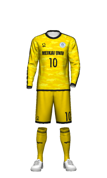 明海大学女子サッカー GK HOME 長袖ユニフォームの3Dシミュレーション画像
