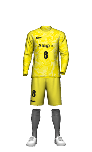 Alegre GK HOME 長袖ユニフォームの3Dシミュレーション画像
