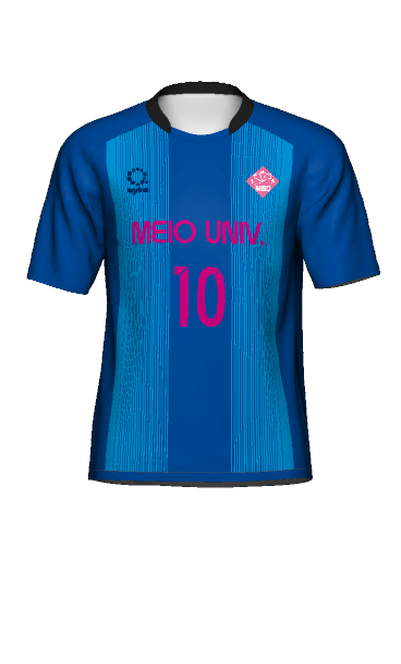 名桜大学女子サッカー部 FP HOME 半袖ユニフォームの3Dシミュレーション画像