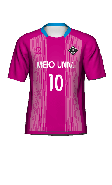 名桜大学女子サッカー部 FP AWAY 半袖ユニフォームの3Dシミュレーション画像