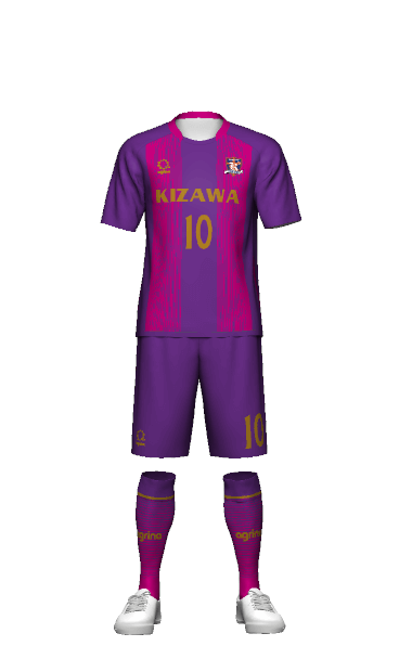 戸田喜沢サッカースポーツ少年団 FP HOME 半袖ユニフォームの3Dシミュレーション画像