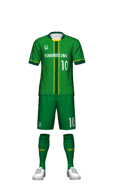 熊本大学フットサル部 GK HOME 半袖ユニフォームの3Dシミュレーション画像