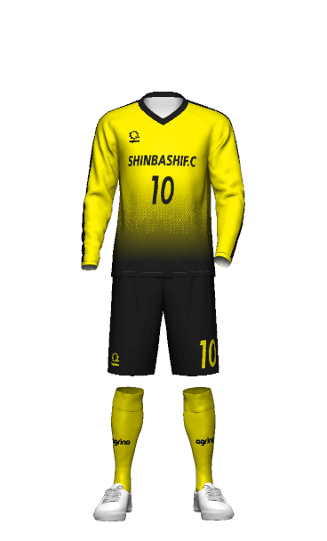 SHINBASHIF.C FP HOME 長袖ユニフォームの3Dシミュレーション画像