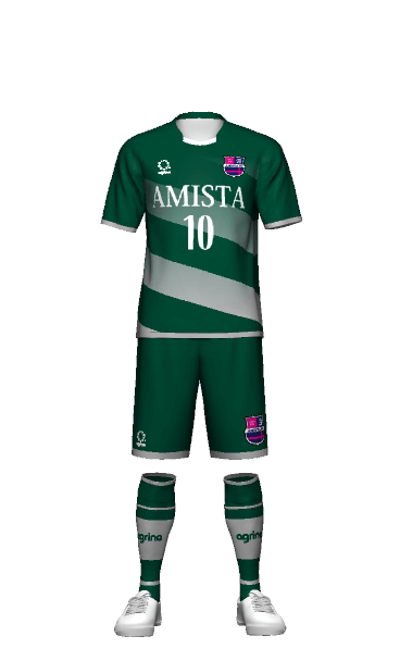 アミスタスポーツクラブ FP AWAY 半袖ユニフォームの3Dシミュレーション画像