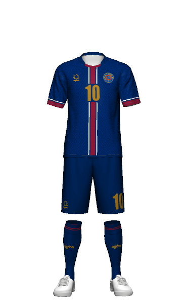 HAKUTSURU FC FP HOME 半袖ユニフォームの3Dシミュレーション画像