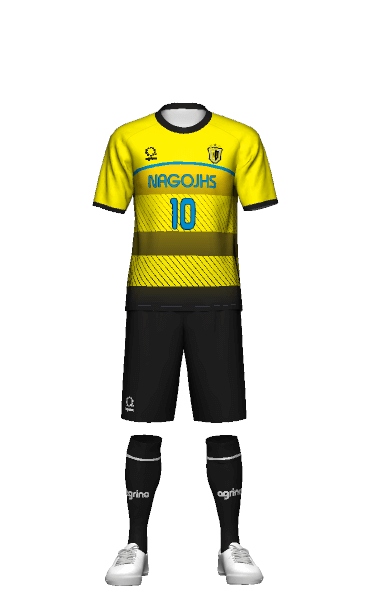 名護中学校女子サッカー部 FP HOME 半袖ユニフォームの3Dシミュレーション画像