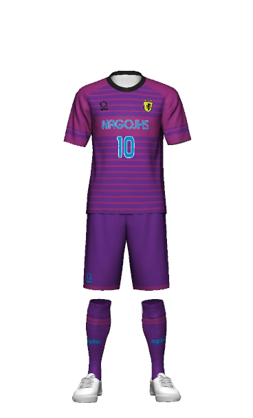 名護中学校女子サッカー部 GK HOME 半袖ユニフォームの3Dシミュレーション画像