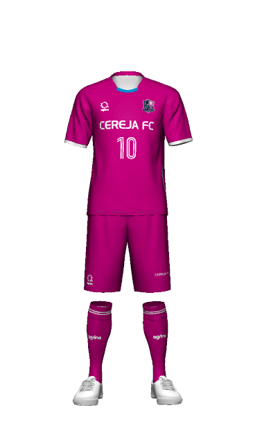 CEREJA FC FP HOME 半袖ユニフォームの3Dシミュレーション画像