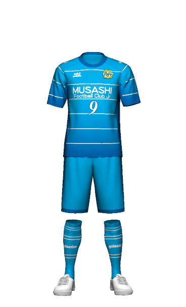 MUSASHI FC FP HOME 半袖ユニフォームの3Dシミュレーション画像