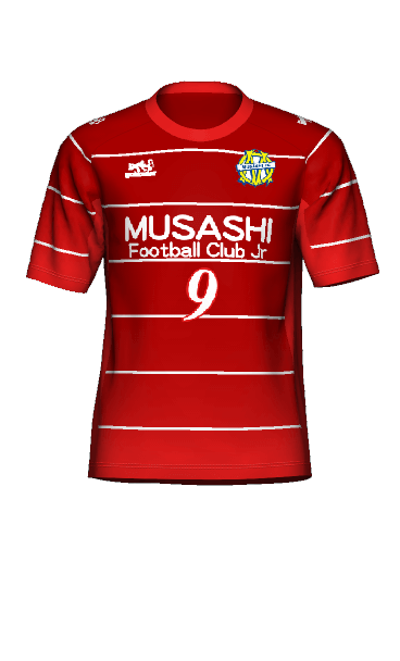 MUSASHI FC FP AWAY 半袖ユニフォームの3Dシミュレーション画像