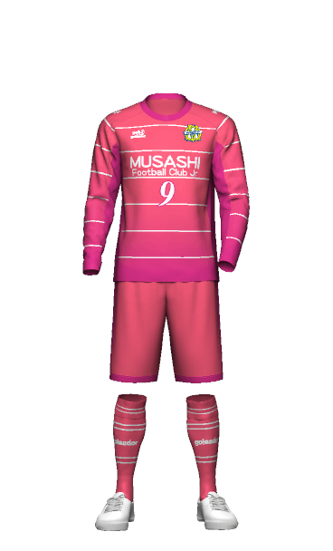 MUSASHI FC GK HOME 半袖ユニフォームの3Dシミュレーション画像