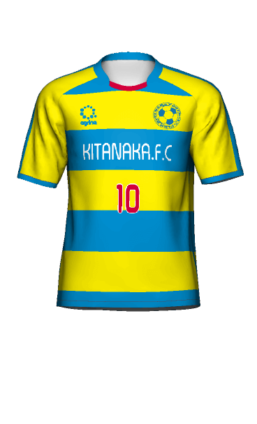KITANAKA.F.C 練習着 半袖Tシャツの3Dシミュレーション画像