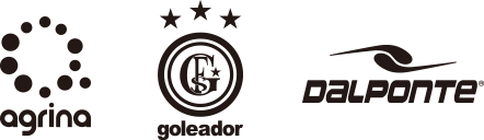 agrina（アグリナ）のロゴ、goleador（ゴレアドール）のロゴ、dalponte（ダウポンチ）のロゴ
