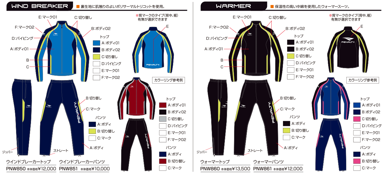 ペナルティ チームオーダー用ウィンドブレーカー3
